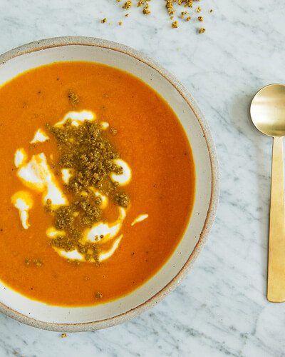 bowl of ginger carrot soup