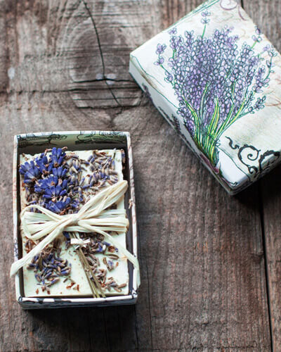 box of lavender yoghurt soap