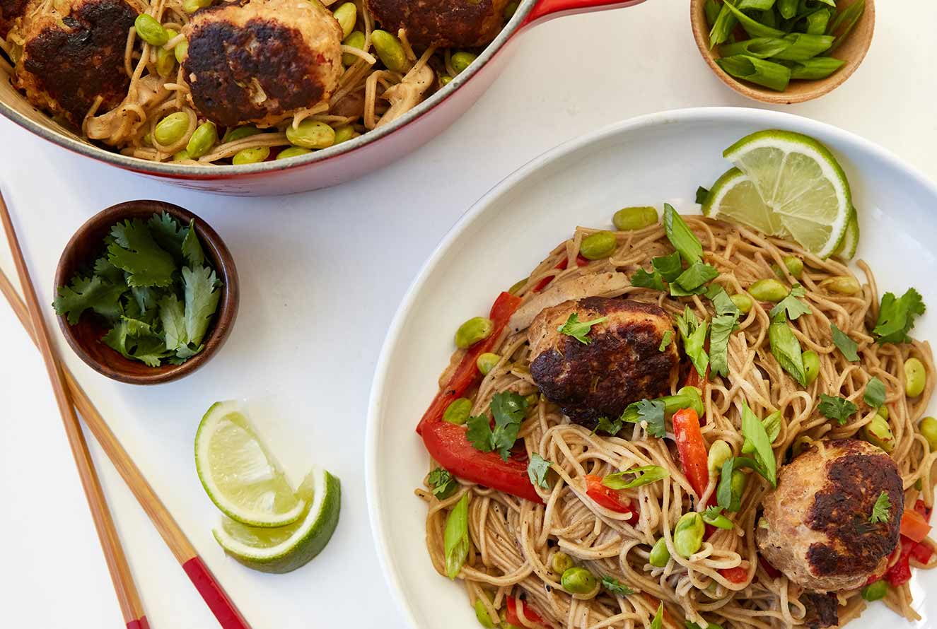 turkey meatballs with soba noodles