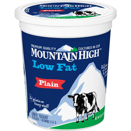 low fat plain yogurt tub